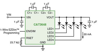 针对不同低压便携设备背光或闪光应用的LED驱动器方案